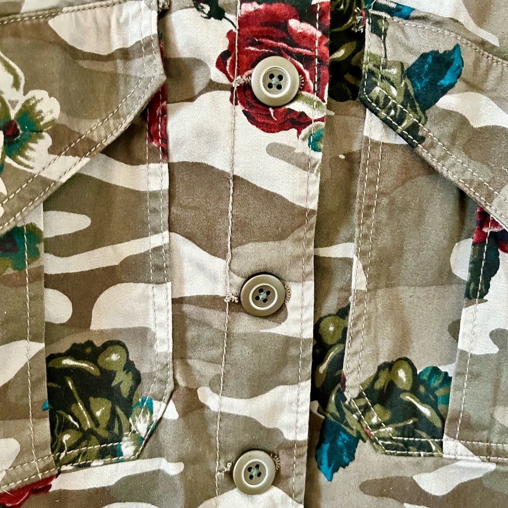 American Rag Floral Camouflage Jean Jacket Size L - Picture 6 of 8